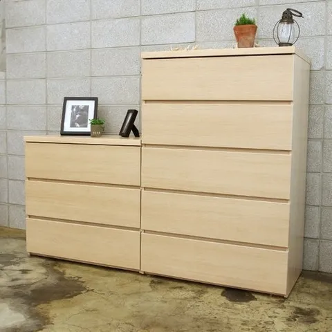 텐스페이스 아르메 미엘 서랍장 세트(와이드3단+980 5단) (속깊은 대형 수납장 화장대 ) (수도권무배)