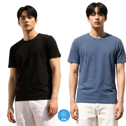 셀러허브 패션 제니유 쿨한 남성 여름 인견 무지 라운드넥 반팔티 (49497422)