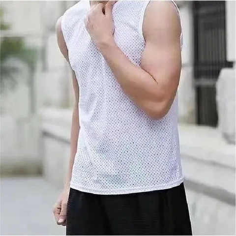 셀러허브 1 [발바리리빙] 남성 여름  메쉬 쿨링 민소매티 캡나시