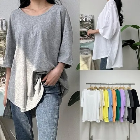셀러허브 패션 위쉬몰 SE 언발무지라운드티셔츠(X342H604) 빅사이즈 (49694854)