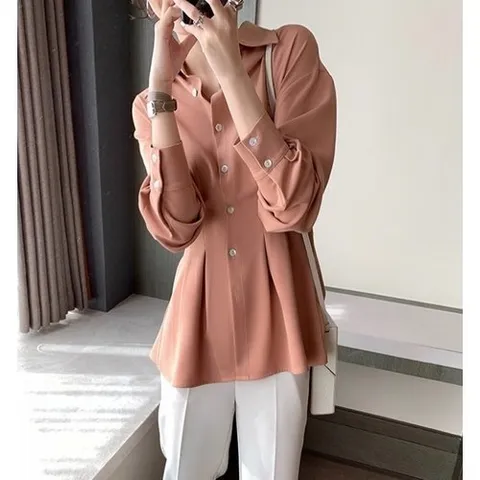 패션플러스 [휴드] 클라비스 주름 4color 셔츠