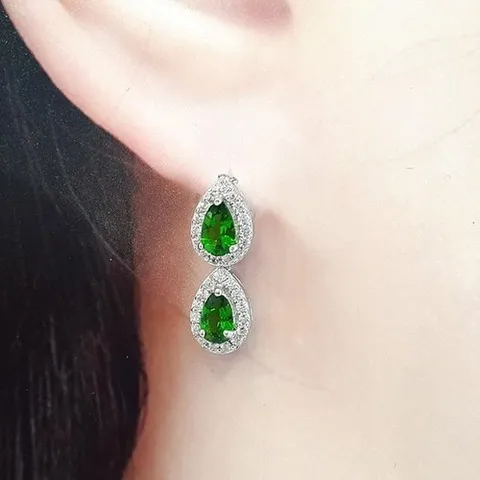 셀러허브 패션 [블루케이] A급2알롱 그린토파즈 원석귀걸이250210-08
