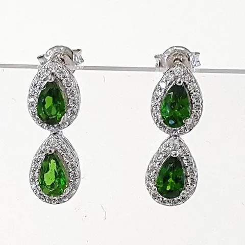 셀러허브 패션 [블루케이] A급2알롱 그린토파즈 원석귀걸이250210-09