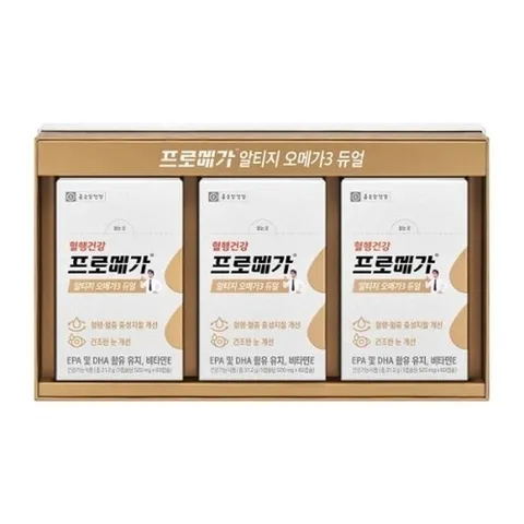 셀러허브 생활리빙 종근당건강프로메가알티지오메가쓰리 520mg x 180캡슐 혈행  가족건강 쇼핑백기본구성