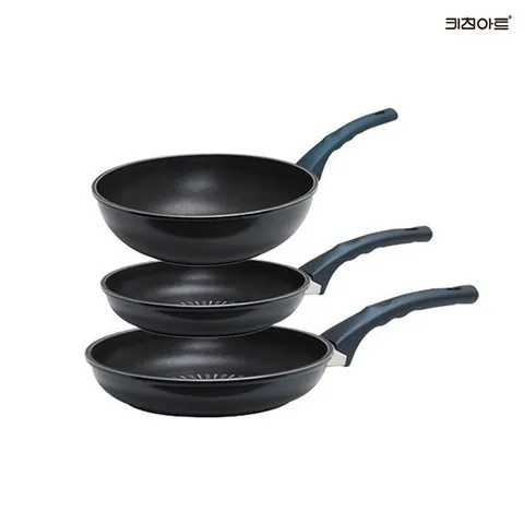 키친아트 까사 티타늄코팅 인덕션가능 후라이팬세트 3종D(후24+28+궁26)