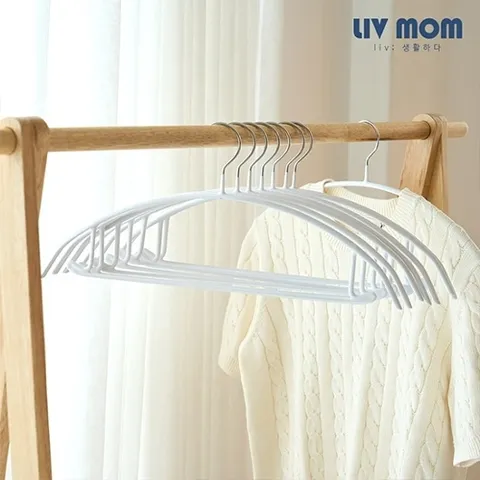 리브맘 어깨뿔방지 논슬립 철제 코팅 상하의 니트옷걸이 20P