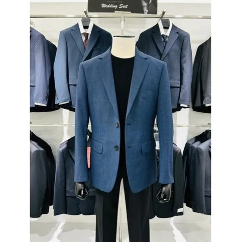 트루젠 남성 봄 여름 쿨네이비 쿨터치 울스판 기본핏 비지니스 콤비 자켓