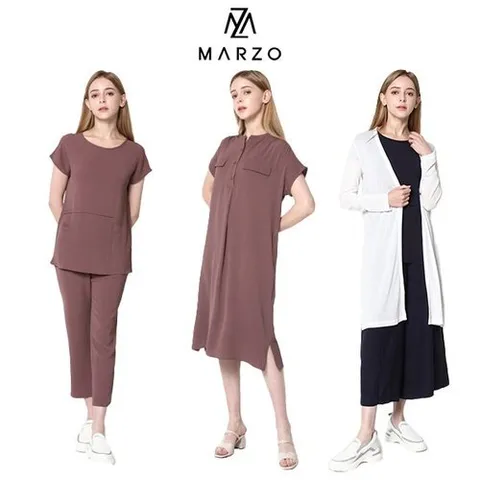 마르조 마르조][4종]데일리 프리웨어 로즈브라운세트