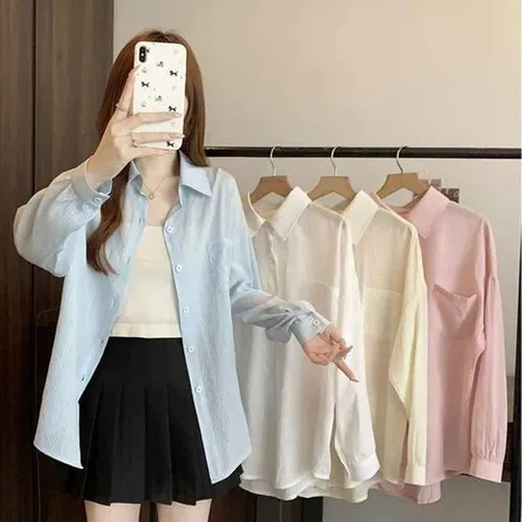 셀러허브 패션 [오노마] ONM 얇은 시스루 스트라이프 셔츠 뒷핀턱 여름 캐주얼룩 (37330527)