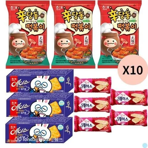 셀러허브 식품 신당동떡볶이 30개 외 1종 딸기웨하스 50개 과자 간식 (17828482)