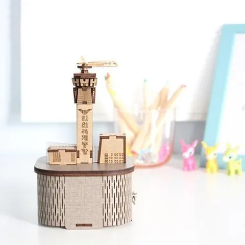 셀러허브 1 영공방 오르골만들기 DIY 회전 우드 오르골 인천 국제공항 (YM957)