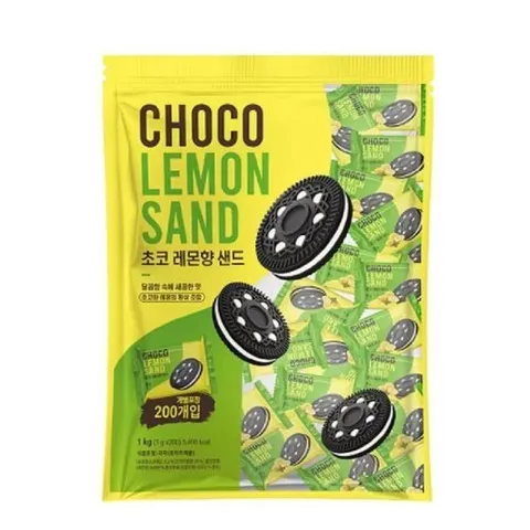 셀러허브 식품 초코 레몬향 샌드 1kg (5g x 200개입) 개별포장 대용량과자 사무실간식