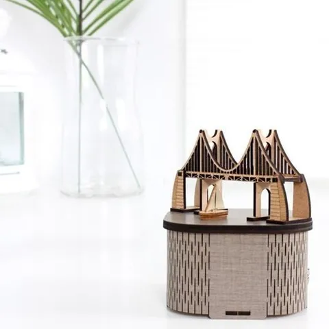 셀러허브 1 영공방 오르골만들기 DIY 회전 우드 오르골 부산 광안대교 (YM956)