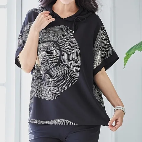 바띠 바띠 후드 모노톤 티 블라우스 홈쇼핑 엄마옷