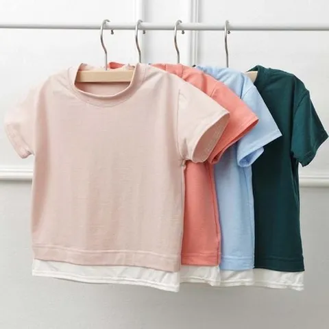 셀러허브 1 [XB8510O7_47]키즈 어린이 데일리옷 밑단 레이어드 심플