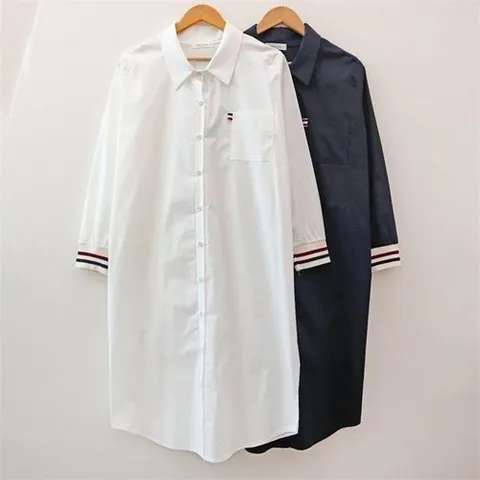 셀러허브 패션 빅사이즈사랑해요 E843L203 모던요꼬소매롱셔츠 BS (8326981A)