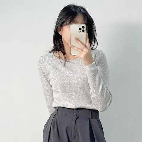 셀러허브 패션 셀 린 부들 데일리 기본 스퀘어 긴팔 니트 5col