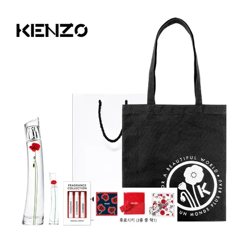 겐조 특별전] 플라워바이겐조 파리지엔 75ml+플라워바이겐조 4ml+스틱1ml*3개+에코백+스카프3종중 랜덤1종