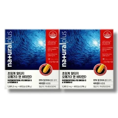 기타브랜드 초임계 알티지 오메가3 앤 비타민D 60캡슐 2개_P408394336