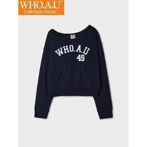 후아유 W.A.U One-Shoulder Sweatshirt(NAVY)-WHMWG4923FIC