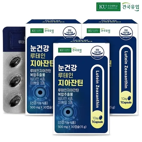 건국유업 눈건강 루테인지아잔틴 30캡슐x3개(3개월)