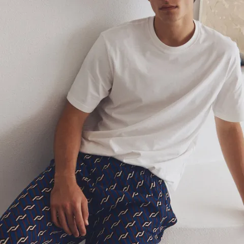 (신세계김해점)라페어 남성 엣지 블루 인견 팬츠 LMPGC332