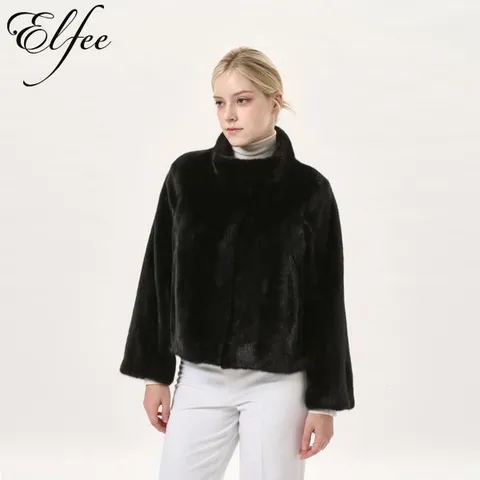 25FW  진도 엘페 휘메일 풀스킨 밍크 케이프 재킷  - 블랙(EJ16)