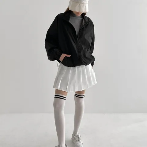 여자골프바람막이 하이넥집업 얇은긴팔 스토퍼 점퍼