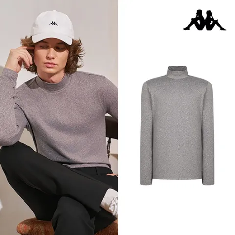 [카파골프] 남성 신축 모크넥 티셔츠 (그레이)