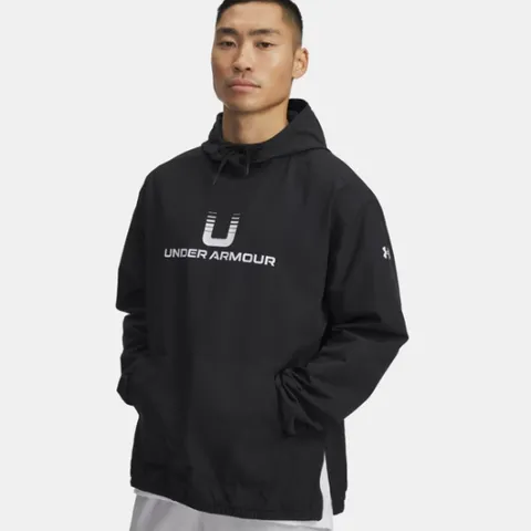 (대전신세계)6003864-001 블랙 UA 언스타퍼블 우븐 남성 후디 가벼운 신축성좋은 티셔츠  런닝 헬스 기능성