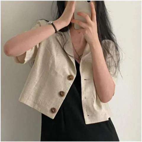 린넨숏자켓 쥬디제이 캐주얼 여름자켓 여성여름자켓