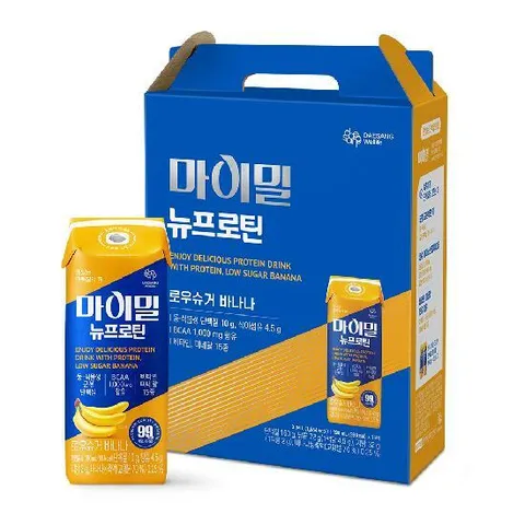 [대상웰라이프]마이밀 마시는 뉴프로틴 바나나 로우슈거 190ml x 16팩, 1박스