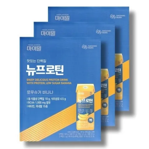 대상 마이밀 뉴프로틴 로우슈거 바나나맛 190ml 16팩 3박스 /wb23486173673957