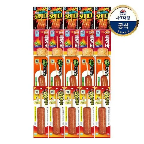 [대림냉장] 매콤꼬치100g x5+매콤즐겨바70g x5+휠터치70g x5+숯불후랑크70g x5