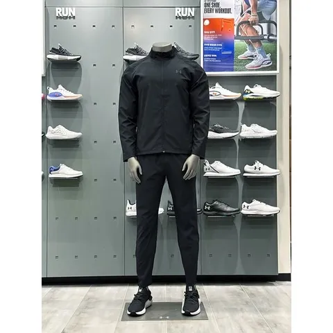 (대전신세계)남성 트레이닝복 세트 UA STORM 러닝 재킷 바람막이 우븐팬츠 (옵션가 , 택 1) 6797 6799 블랙