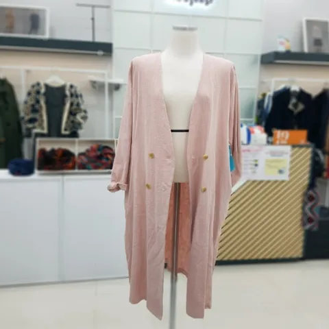 린넨 뒷트임 롱기장 더블 재킷LJ4JK603