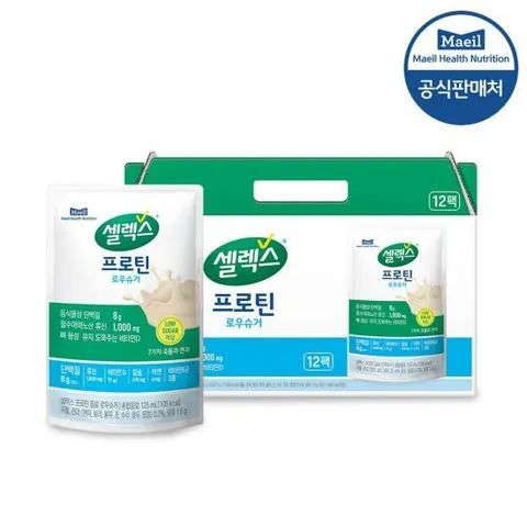 셀렉스 마시는 프로틴 음료 파우치 로우슈거 멸균 0.125L 12포