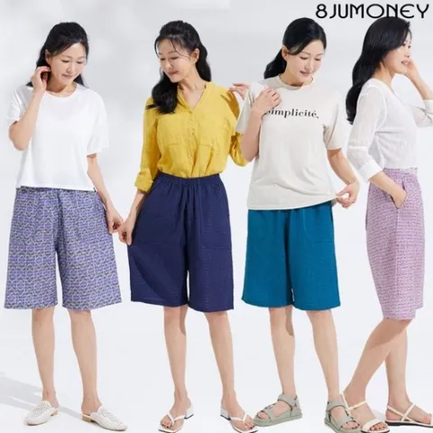 팔주머니 여성 풍기인견원단 시어서커 반바지 4종[35314698]