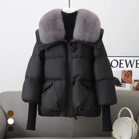 [77Size/와인컬러추가] 클라셰 하프에코퍼스타일링패딩_B4M2810