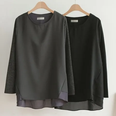 나야홍 / 빅사이즈레이어드티 B130L502 타이거슈가블라우스티 N