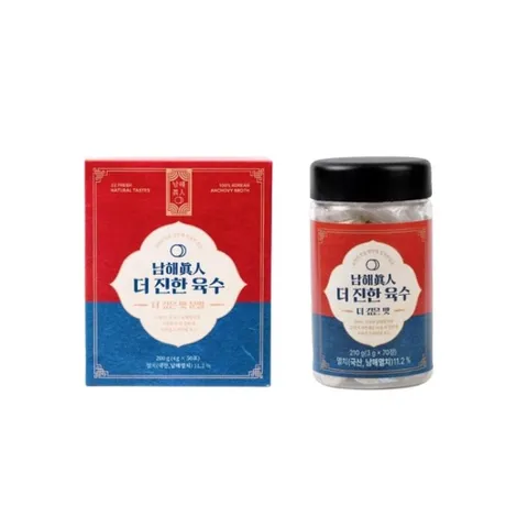 남해진인 더진한 코인 육수 70정 1통 + 스틱 분말육수 50포 1박스 셋트 국내산 자연재료
