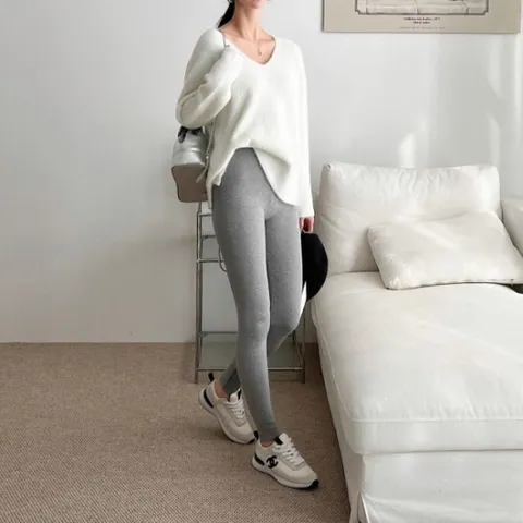 여자 민무늬 액티브 보온 FW 라운지웨어 레깅스