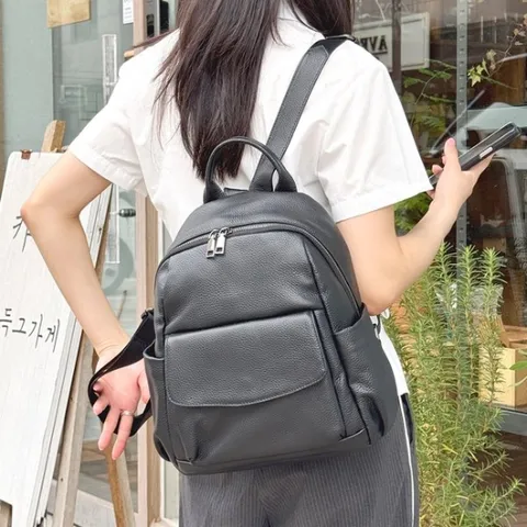 여성용 고급 소가죽 미니백팩 출근가방