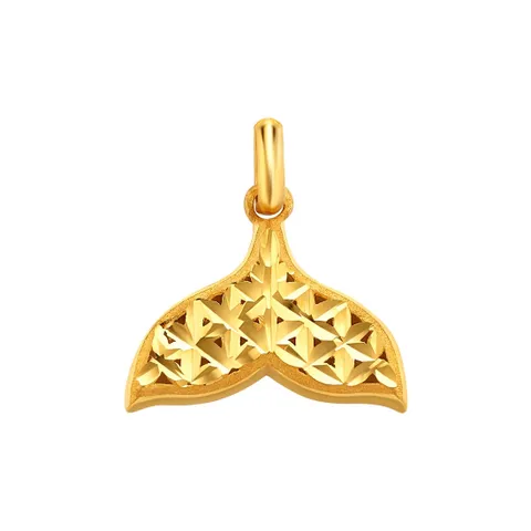 한국금다이아몬드 순금 펜던트 월계 컷팅 고래꼬리 24K 3.75g 팬던트