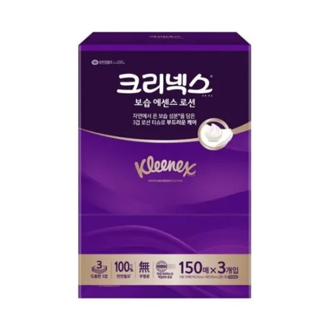 (신세계의정부점)크리넥스 보습에센스 로션티슈 150매*3개입[리뉴얼]