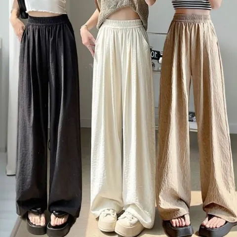 여름 찰랑 하이웨스트 아세테이트 롱 와이드팬츠 쿨링