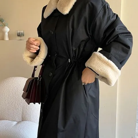 더제이수 / 하이넥 밍크 트렌치 패딩