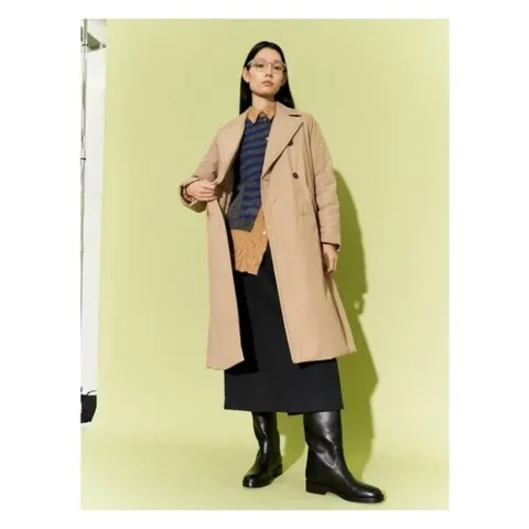 트렌치형 롱 패딩 코트  베이지 (BF4X38C04A)