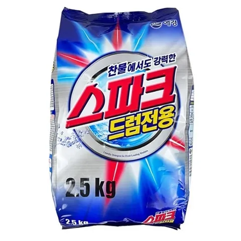 스파크 드럼전용 분말세제 2.5kg -TJ 세제 빨래 세탁 스파크 가루세제 드럼세탁기 드럼세탁기전용세제 드럼