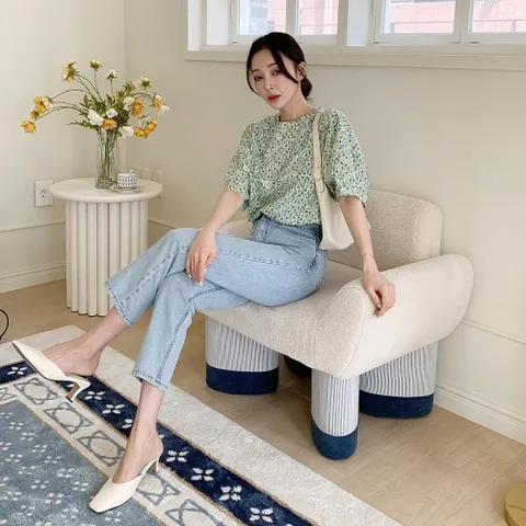 |KHH1A50|트벤인 크루넥 데일리 숏슬리브 여성 블라우스 심플